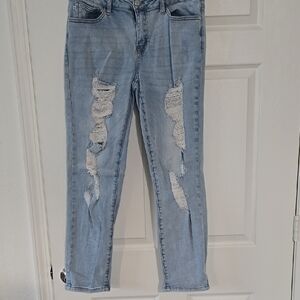 Women's Light Blue Distressed Jeans Judy Blue
